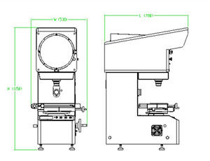 China 24V / 150W halogeenlamp 300 mm profiel Projector VT-12-1550T voor veld van mechanic, college fabriek