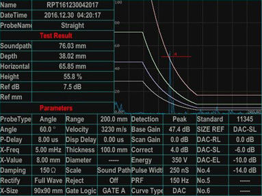 120dB 3000Hz 25meters DAC AVG DGS AWS B Scan Auto Calibration Portable Flaw Detector Ultrasonic Ndt Equipment