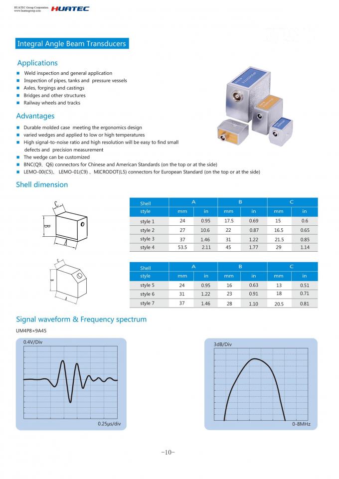 Bnc To Bnc Cable Ultrasonic Probe For Ndt Ultrasonic Equipment